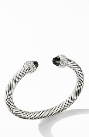 David Yurman Cable Classics Bracelet with Semiprecious Stones & Diamonds, 7mm | Nordstrom