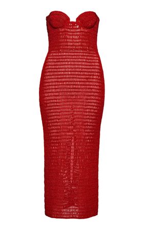 Strapless Bustier Crochet Midi Dress By Magda Butrym | Moda Operandi