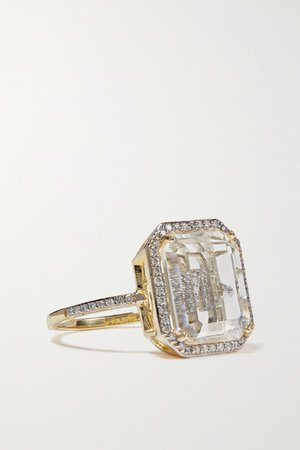Mateo | 14-karat gold, crystal and diamond ring | NET-A-PORTER.COM