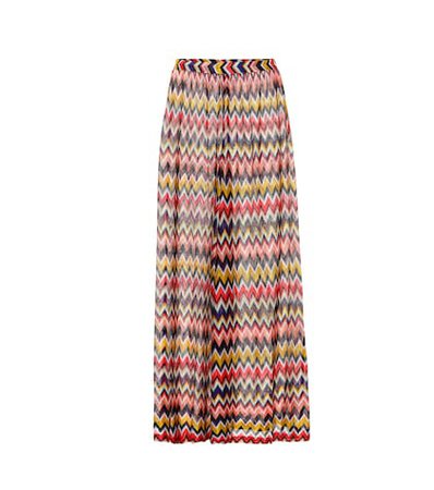 Striped knit wide-leg pants