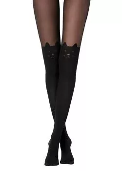 Bow and Cat Over-Knee Tights - Calzedonia
