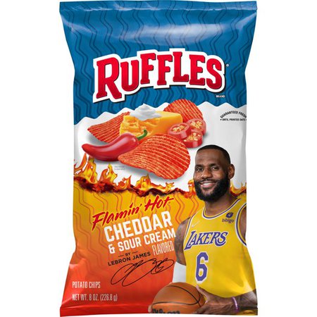 Ruffles Potato Chips Flamin' Hot Cheddar and Sour Cream Flavored, 8 oz - Walmart.com