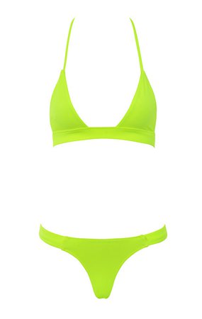 Clothing : Swimwear : 'Aeneid' Neon Lime Halter Bikini
