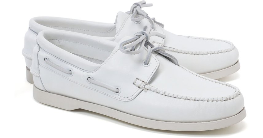 Lyst Brooks Brothers White Leather Boat Shoes