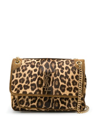 Shop Saint Laurent Niki leopard shoulder bag with Express Delivery - FARFETCH