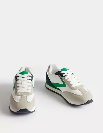 Green white beige Trainers sneakers | M&S SE