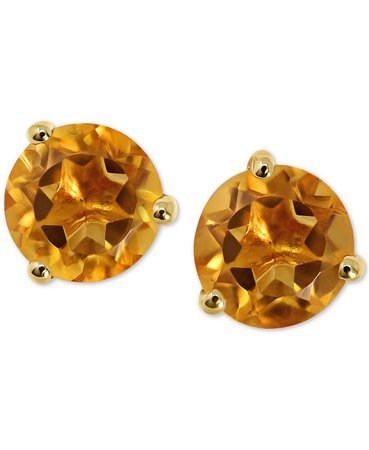 Macy's 14k Gold Citrine Stud Earrings