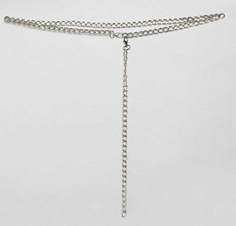 Asos design chain belt silver