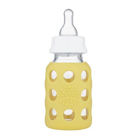 Lifefactory 4 oz Glass Baby Bottle with Silicone Sleeve - Banana – Pacifier