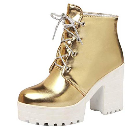 Gold Chunky Boot Heel 1