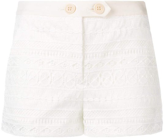 crocheted pattern short shorts