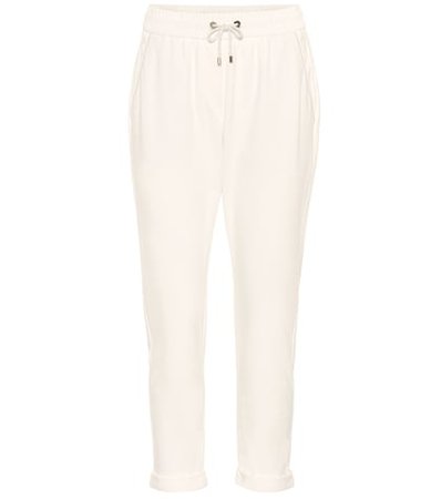 Cotton-blend cropped pants