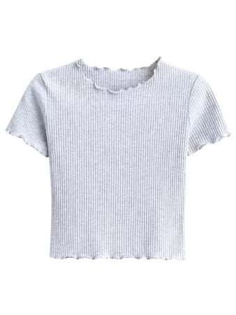 [HOT] 2018 Cropped Flounced T-Shirt In LIGHT GRAY S | ZAFUL