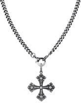 Gothic Cross Pendant Necklace with Diamonds