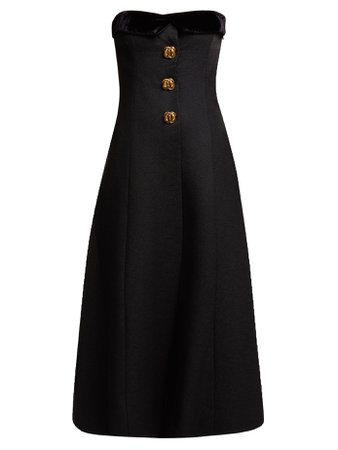 Strapless silk and wool-blend midi dress | Rebecca de Ravenel | MATCHESFASHION.COM