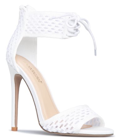 white heeled sandals
