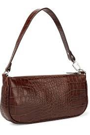 brown croc shoulder bag