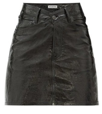 balenciaga v waist patent leather mini skirt