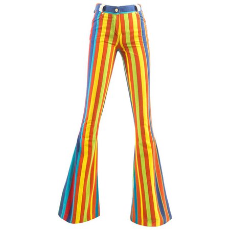Gianni Versace striped extra wide flared pants, Spring-Summer 1993 For Sale at 1stdibs
