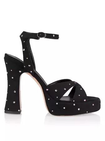 Shop Piferi New Heights Miranda Crystal-Embellished Suede Platform Sandals | Saks Fifth Avenue