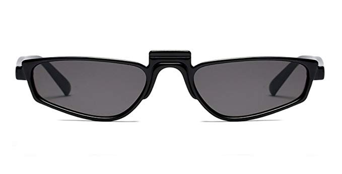 Amazon.com: Super Skinny Narrow Geometric Small Sunglasses for Women Men Plastic Slim Frame (Black, 53): Clothing