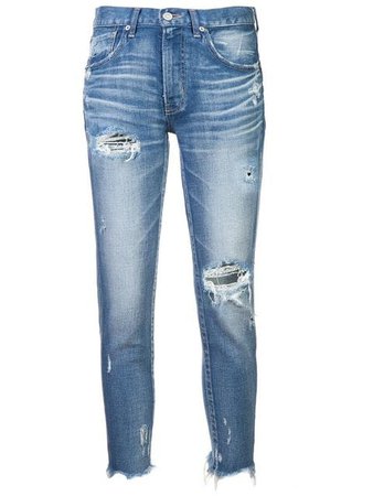 Moussy Vintage ripped raw hem jeans $286 - Buy Online - Mobile Friendly, Fast Delivery, Price