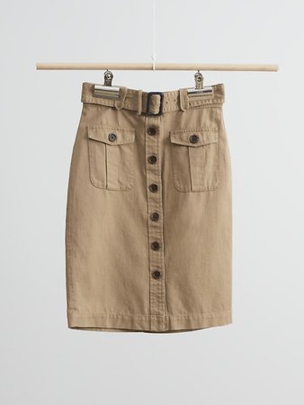 Heritage Cotton-Linen Safari Skirt | Banana Republic