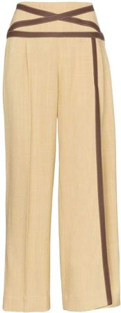 Applesauce criss-cross trim trousers