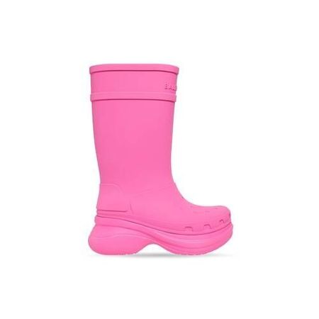 Balenciaga pink croc boots