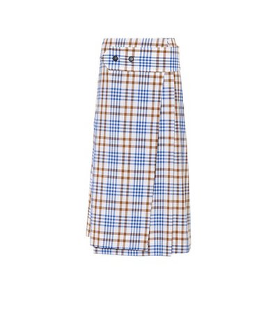Checked wool and mohair skirt