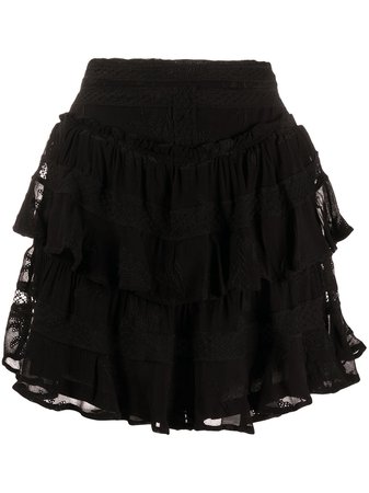 IRO Tiered Embroidered Skirt - Farfetch