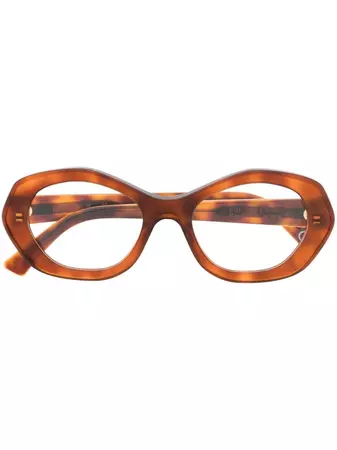 Marni Eyewear Tortoiseshell round-frame Glasses - Farfetch