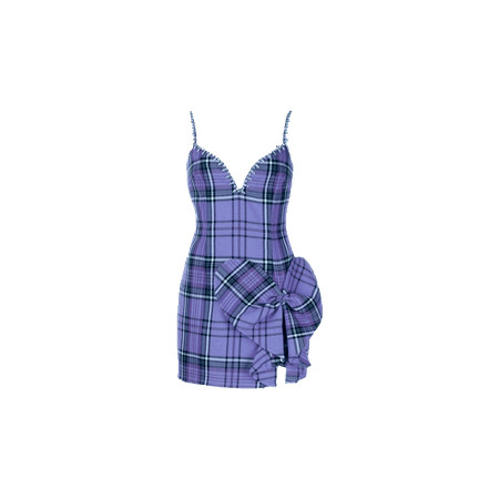 Area Plaid Heart Embellished Mini Dress - Very Peri (Dei5 Edit)