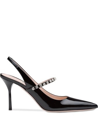 Shop Miu Miu Patent leather slingbacks with Express Delivery - FARFETCH