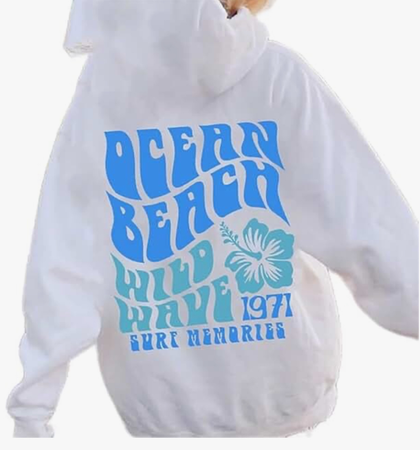 blue beach hoodie