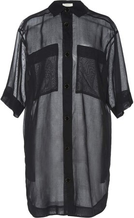 Áeron Tammy Linen-Blend Sheer Shirt Dress Size: 32