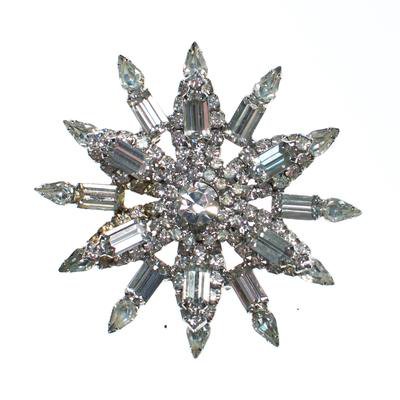 Vintage Art Deco Huge Diamante Crystal Star Brooch - Vintage Meet Modern