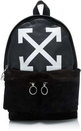 Off White C/O Virgil Abloh Printed Leather And Suede Backpack