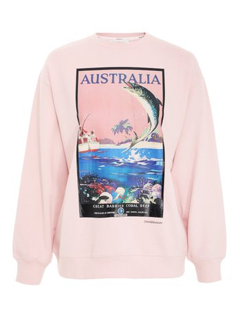 Postcard Oversized Sweatshirt Dusty Pink Online | Zimmermann