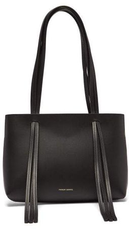 Mini Fringe Leather Tote Bag - Womens - Black
