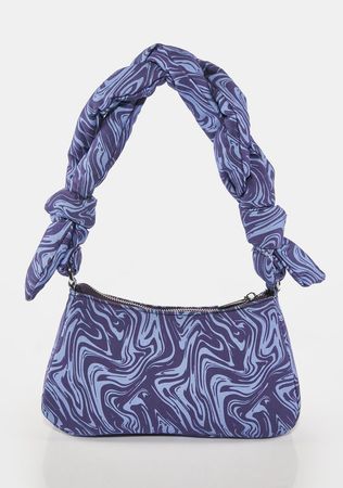 Skinnydip Swirl Print Padded Knotted Shoulder Bag - Blue – Dolls Kill