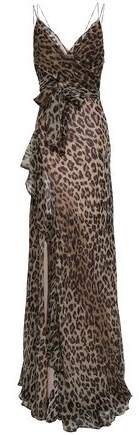 Ruffled Leopard-print Silk-georgette Maxi Dress
