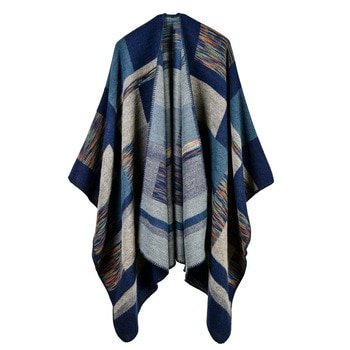 2020 women poncho cashmere caps fashion plaid big thick warm scarf winter ponchos Blanket knit echarpe manteau femme hiver - buy at the price of $14.83 in aliexpress.com | imall.com
