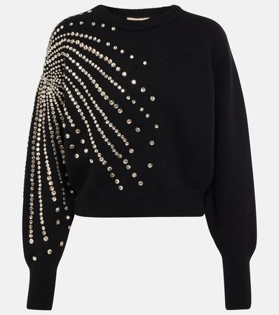 Sequined Wool And Cashmere Sweater in Black - Gucci | Mytheresa