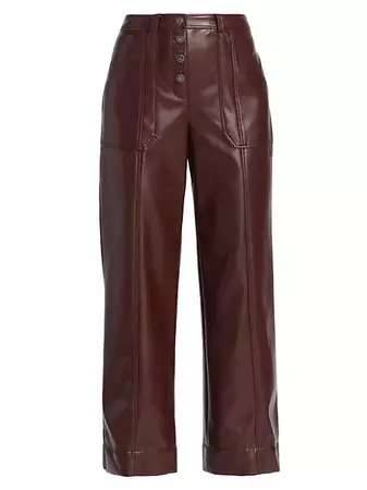 Shop Cinq à Sept Benji Cropped Vegan Leather Pants | Saks Fifth Avenue