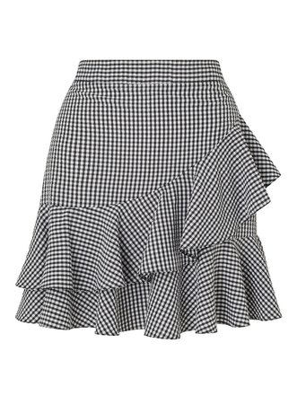 b&w gingham mini skirt