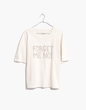 Forget Me Not Graphic Easy Crop Tee ivory