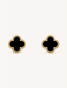 VAN CLEEF & ARPELS Sweet Alhambra yellow-gold and onyx earrings