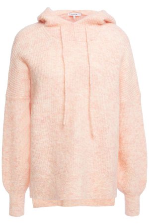 Peach Callahan mélange brushed knitted hoodie | Sale up to 70% off | THE OUTNET | GANNI | THE OUTNET