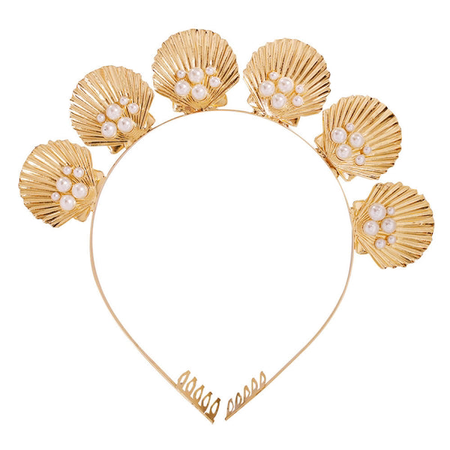 gold pearl shell headband